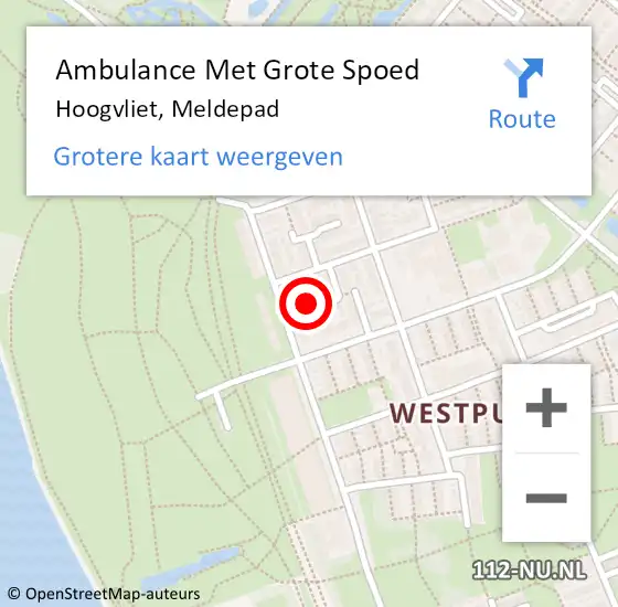 Locatie op kaart van de 112 melding: Ambulance Met Grote Spoed Naar Hoogvliet, Meldepad op 9 januari 2023 17:09