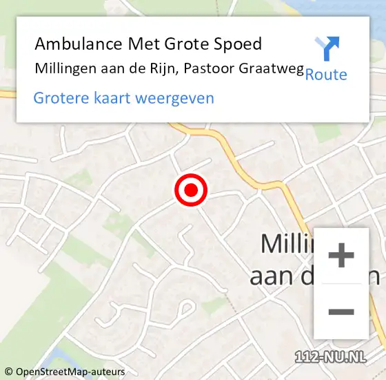 Locatie op kaart van de 112 melding: Ambulance Met Grote Spoed Naar Millingen aan de Rijn, Pastoor Graatweg op 9 januari 2023 20:37
