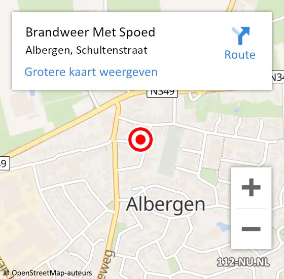 Locatie op kaart van de 112 melding: Brandweer Met Spoed Naar Albergen, Schultenstraat op 9 januari 2023 20:55