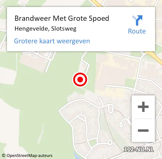 Locatie op kaart van de 112 melding: Brandweer Met Grote Spoed Naar Hengevelde, Slotsweg op 9 januari 2023 22:32