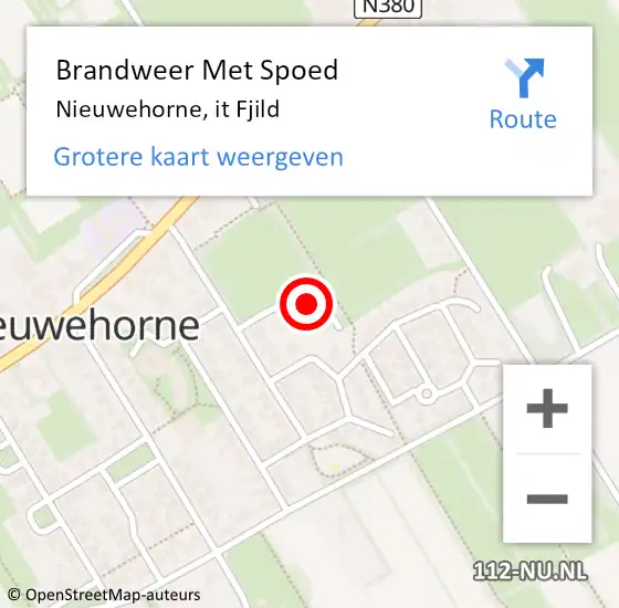 Locatie op kaart van de 112 melding: Brandweer Met Spoed Naar Nieuwehorne, it Fjild op 10 januari 2023 00:16