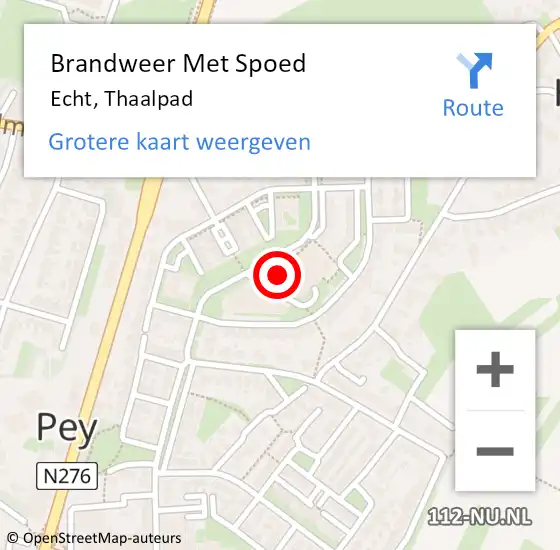 Locatie op kaart van de 112 melding: Brandweer Met Spoed Naar Echt, Thaalpad op 10 januari 2023 02:08