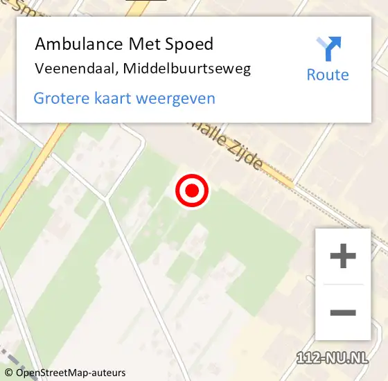 Locatie op kaart van de 112 melding: Ambulance Met Spoed Naar Veenendaal, Middelbuurtseweg op 10 januari 2023 03:16