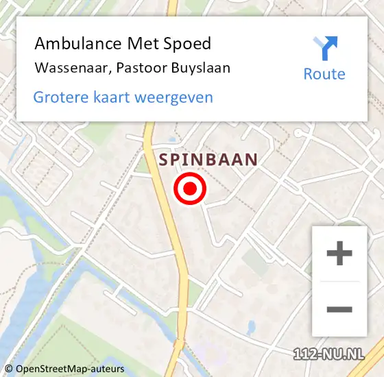 Locatie op kaart van de 112 melding: Ambulance Met Spoed Naar Wassenaar, Pastoor Buyslaan op 10 januari 2023 03:33