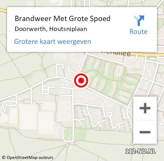 Locatie op kaart van de 112 melding: Brandweer Met Grote Spoed Naar Doorwerth, Houtsniplaan op 10 januari 2023 05:29