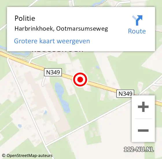 Locatie op kaart van de 112 melding: Politie Harbrinkhoek, Ootmarsumseweg op 10 januari 2023 07:38
