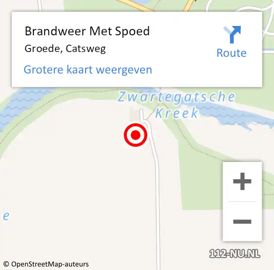 Locatie op kaart van de 112 melding: Brandweer Met Spoed Naar Groede, Catsweg op 11 augustus 2014 16:56