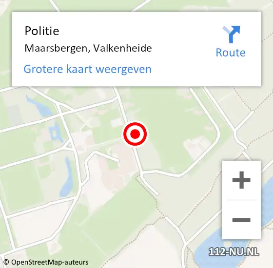 Locatie op kaart van de 112 melding: Politie Maarsbergen, Valkenheide op 10 januari 2023 08:35