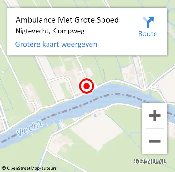 Locatie op kaart van de 112 melding: Ambulance Met Grote Spoed Naar Nigtevecht, Klompweg op 10 januari 2023 09:22