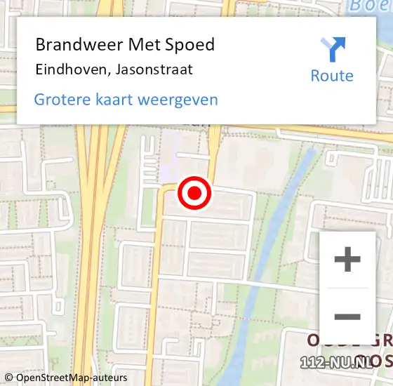Locatie op kaart van de 112 melding: Brandweer Met Spoed Naar Eindhoven, Jasonstraat op 10 januari 2023 09:44