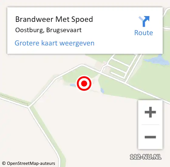 Locatie op kaart van de 112 melding: Brandweer Met Spoed Naar Oostburg, Brugsevaart op 10 januari 2023 09:46