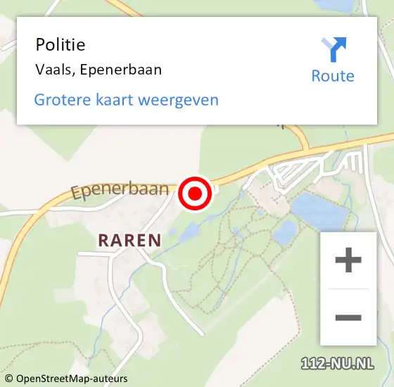 Locatie op kaart van de 112 melding: Politie Vaals, Epenerbaan op 10 januari 2023 11:28