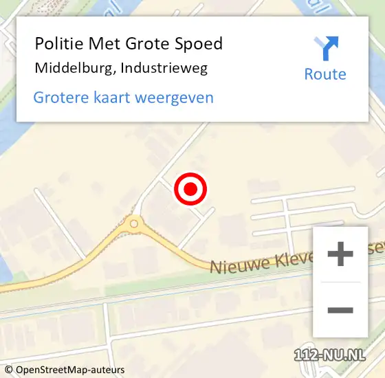 Locatie op kaart van de 112 melding: Politie Met Grote Spoed Naar Middelburg, Industrieweg op 10 januari 2023 11:36