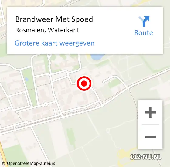 Locatie op kaart van de 112 melding: Brandweer Met Spoed Naar Rosmalen, Waterkant op 10 januari 2023 12:00