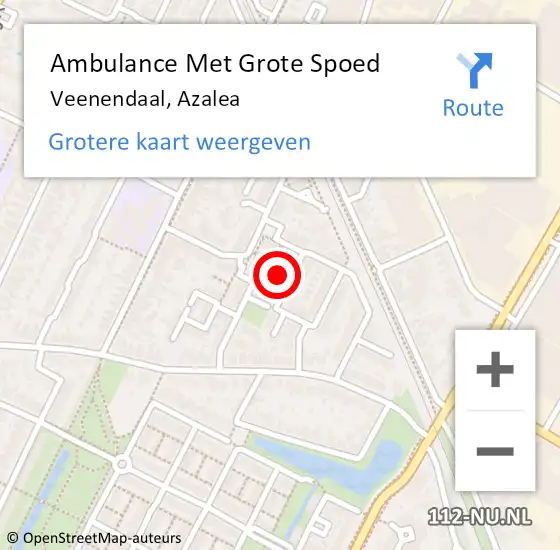 Locatie op kaart van de 112 melding: Ambulance Met Grote Spoed Naar Veenendaal, Azalea op 10 januari 2023 12:14