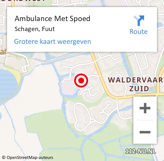 Locatie op kaart van de 112 melding: Ambulance Met Spoed Naar Schagen, Fuut op 10 januari 2023 12:35