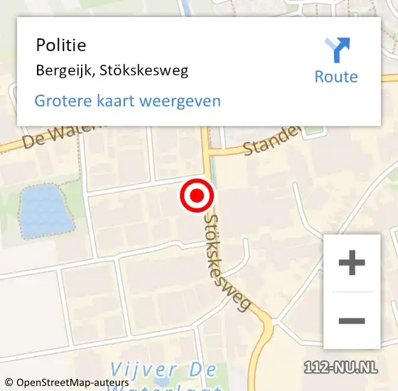 Locatie op kaart van de 112 melding: Politie Bergeijk, Stökskesweg op 10 januari 2023 12:35