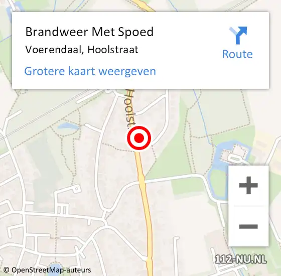 Locatie op kaart van de 112 melding: Brandweer Met Spoed Naar Voerendaal, Hoolstraat op 10 januari 2023 12:35