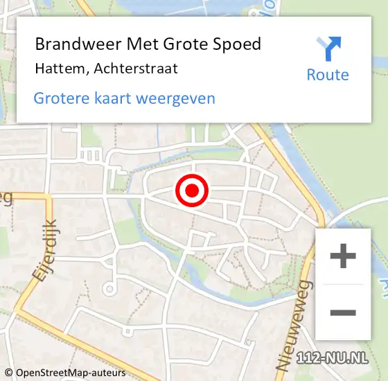 Locatie op kaart van de 112 melding: Brandweer Met Grote Spoed Naar Hattem, Achterstraat op 10 januari 2023 12:44