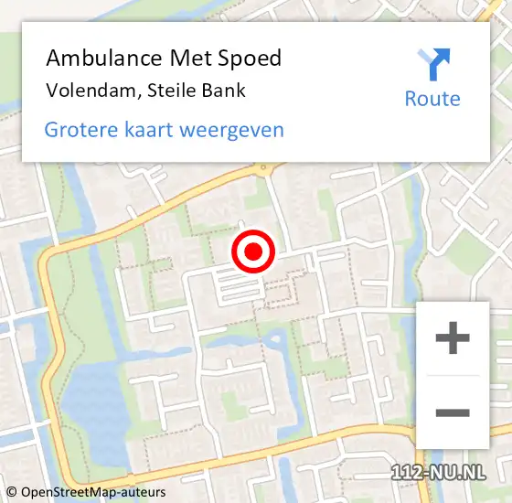 Locatie op kaart van de 112 melding: Ambulance Met Spoed Naar Volendam, Steile Bank op 10 januari 2023 13:16