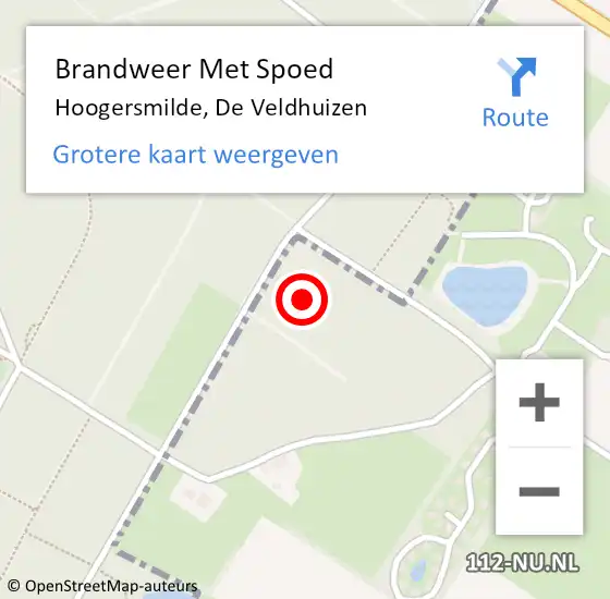 Locatie op kaart van de 112 melding: Brandweer Met Spoed Naar Hoogersmilde, De Veldhuizen op 10 januari 2023 13:29