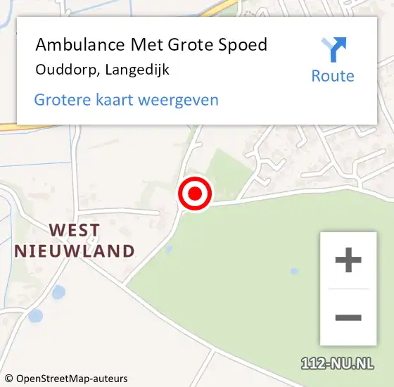 Locatie op kaart van de 112 melding: Ambulance Met Grote Spoed Naar Ouddorp, Langedijk op 10 januari 2023 14:00