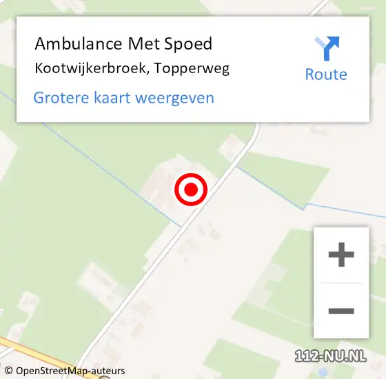 Locatie op kaart van de 112 melding: Ambulance Met Spoed Naar Kootwijkerbroek, Topperweg op 10 januari 2023 14:04