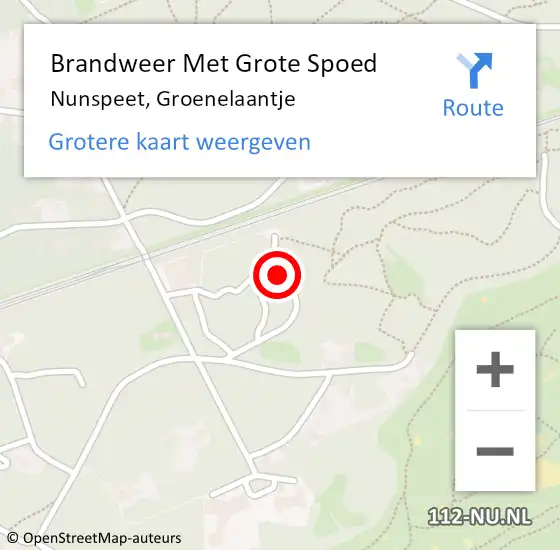 Locatie op kaart van de 112 melding: Brandweer Met Grote Spoed Naar Nunspeet, Groenelaantje op 10 januari 2023 14:11