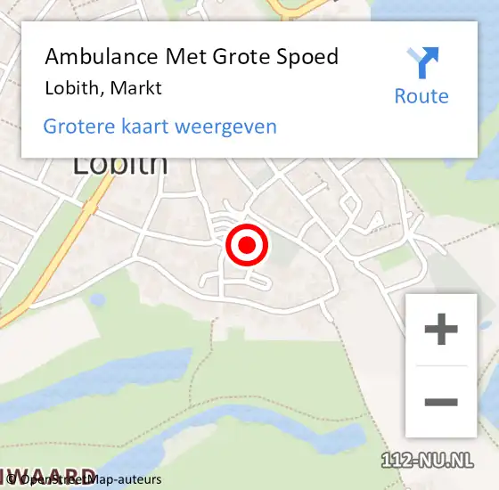 Locatie op kaart van de 112 melding: Ambulance Met Grote Spoed Naar Lobith, Markt op 10 januari 2023 14:29