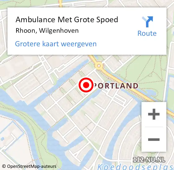 Locatie op kaart van de 112 melding: Ambulance Met Grote Spoed Naar Rhoon, Wilgenhoven op 10 januari 2023 15:27