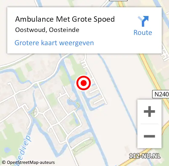 Locatie op kaart van de 112 melding: Ambulance Met Grote Spoed Naar Oostwoud, Oosteinde op 10 januari 2023 15:51
