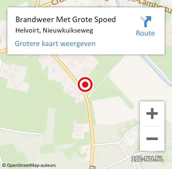 Locatie op kaart van de 112 melding: Brandweer Met Grote Spoed Naar Helvoirt, Nieuwkuikseweg op 10 januari 2023 15:53