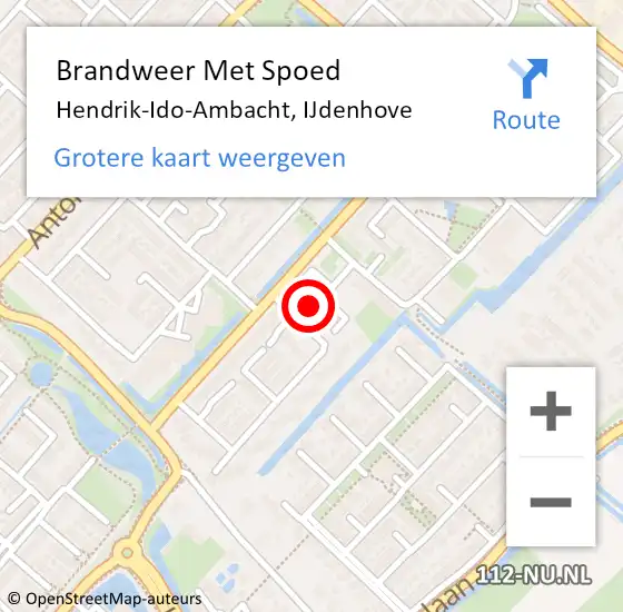 Locatie op kaart van de 112 melding: Brandweer Met Spoed Naar Hendrik-Ido-Ambacht, IJdenhove op 10 januari 2023 16:05