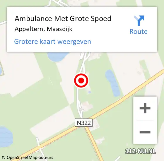 Locatie op kaart van de 112 melding: Ambulance Met Grote Spoed Naar Appeltern, Maasdijk op 10 januari 2023 16:14