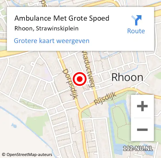 Locatie op kaart van de 112 melding: Ambulance Met Grote Spoed Naar Rhoon, Strawinskiplein op 10 januari 2023 17:22