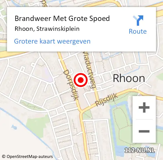 Locatie op kaart van de 112 melding: Brandweer Met Grote Spoed Naar Rhoon, Strawinskiplein op 10 januari 2023 17:26