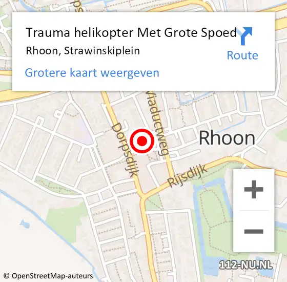 Locatie op kaart van de 112 melding: Trauma helikopter Met Grote Spoed Naar Rhoon, Strawinskiplein op 10 januari 2023 17:29