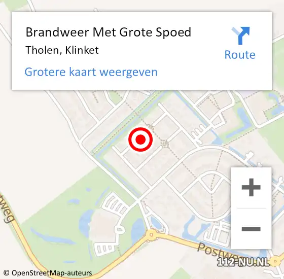 Locatie op kaart van de 112 melding: Brandweer Met Grote Spoed Naar Tholen, Klinket op 10 januari 2023 17:33