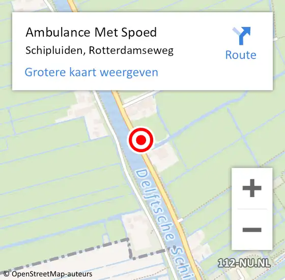 Locatie op kaart van de 112 melding: Ambulance Met Spoed Naar Schipluiden, Rotterdamseweg op 10 januari 2023 17:41