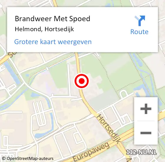 Locatie op kaart van de 112 melding: Brandweer Met Spoed Naar Helmond, Hortsedijk op 10 januari 2023 17:50