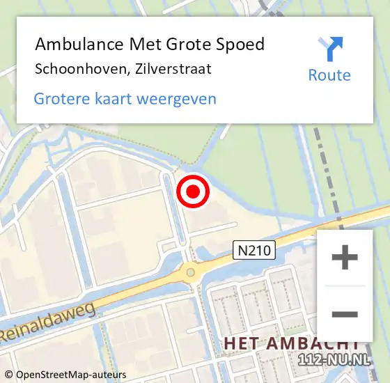 Locatie op kaart van de 112 melding: Ambulance Met Grote Spoed Naar Schoonhoven, Zilverstraat op 10 januari 2023 18:18