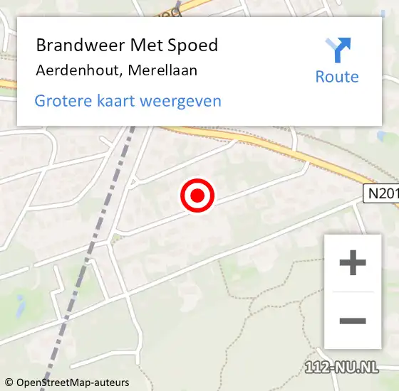 Locatie op kaart van de 112 melding: Brandweer Met Spoed Naar Aerdenhout, Merellaan op 10 januari 2023 18:36