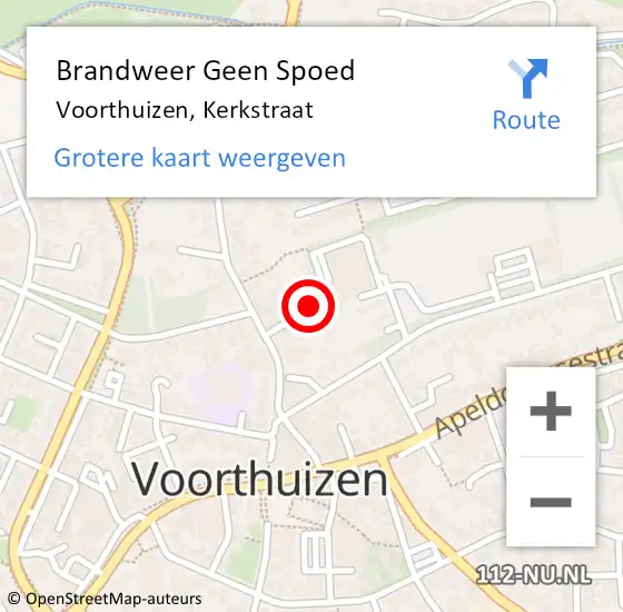 Locatie op kaart van de 112 melding: Brandweer Geen Spoed Naar Voorthuizen, Kerkstraat op 10 januari 2023 20:17