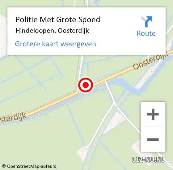 Locatie op kaart van de 112 melding: Politie Met Grote Spoed Naar Hindeloopen, Oosterdijk op 10 januari 2023 20:29