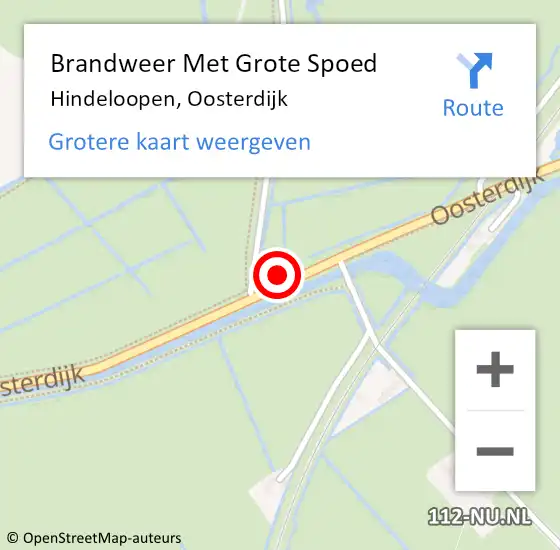 Locatie op kaart van de 112 melding: Brandweer Met Grote Spoed Naar Hindeloopen, Oosterdijk op 10 januari 2023 20:30