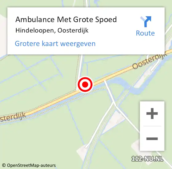 Locatie op kaart van de 112 melding: Ambulance Met Grote Spoed Naar Hindeloopen, Oosterdijk op 10 januari 2023 20:31