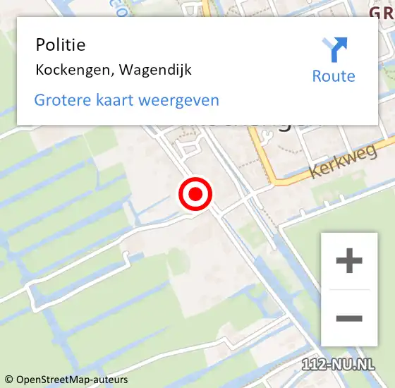 Locatie op kaart van de 112 melding: Politie Kockengen, Wagendijk op 10 januari 2023 21:09