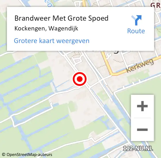 Locatie op kaart van de 112 melding: Brandweer Met Grote Spoed Naar Kockengen, Wagendijk op 10 januari 2023 21:09