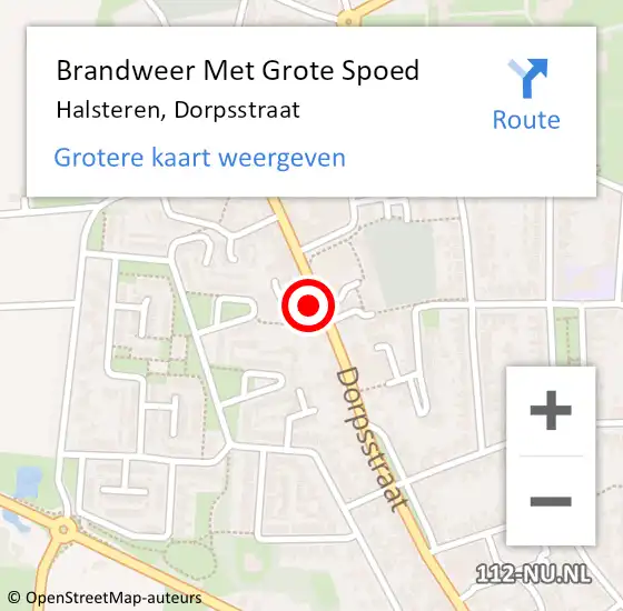 Locatie op kaart van de 112 melding: Brandweer Met Grote Spoed Naar Halsteren, Dorpsstraat op 10 januari 2023 23:56