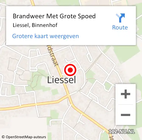 Locatie op kaart van de 112 melding: Brandweer Met Grote Spoed Naar Liessel, Binnenhof op 11 januari 2023 02:27